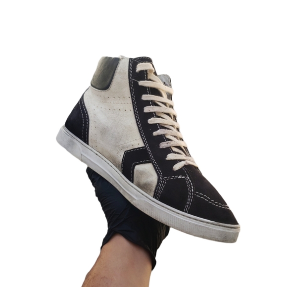 Rare Saint Laurent Paris Leather Suede Anibe Holes Joe High Top Sneakers G485187 - Picture 8 of 16